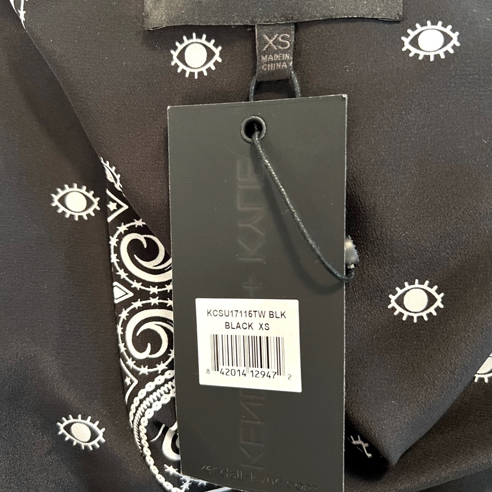 Kendall & Kylie Silk Bandana Print Open Back Cami XS NWT - Picture 6 of 11